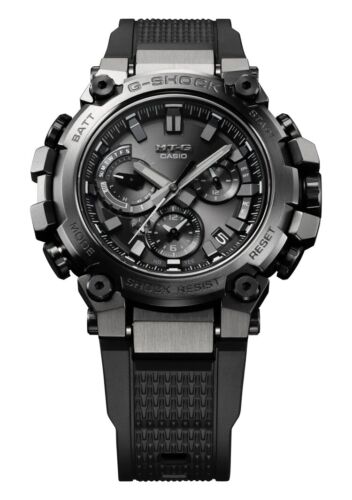 CW MTG -B3000B-1 Dual Core Guard SS and Resin Solar - Watch